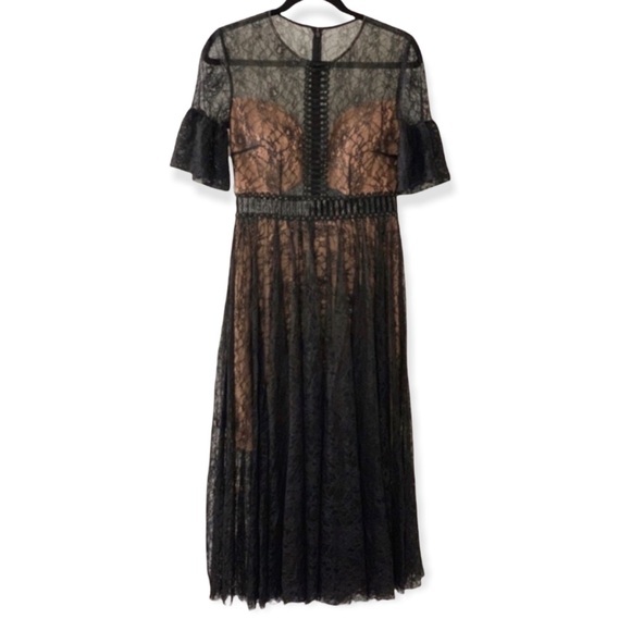 JOVANI Lace Embellished Cocktail Midi Dress‎ Size 4 - Picture 2 of 6